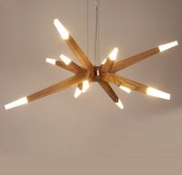 Modern Wooden Chandelier Pendant Lamp Indoor 