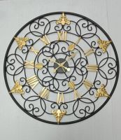 Black&gold handmade wall clock