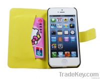 Ultra Slim Twill Texture wallet Flip Leather Case for iPhone 5