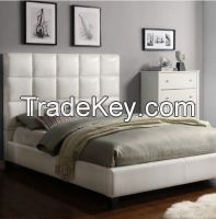 King-Sized Upholstered Bonded Leather Bed
