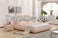 Genuine Leather Bed Lizz Furniture