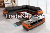 Living Room Furniture Corner Leather Modern Sofa