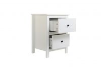 White Side End Table Nightstand With 2 Drawers