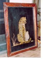 Authentic banana fibre Maasai mara cheetah looking back