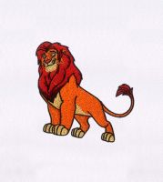 ALLURING LION KING ADULT SIMBA EMBROIDERY DESIGN