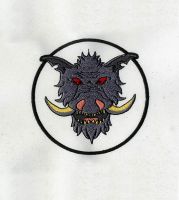 ANGRY FLARED DRAGON EMBROIDERY DESIGN