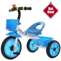 Factory baby umbrella carrier three wheel tricycle for kids with push handle bar