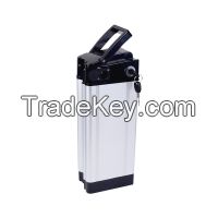Silver fish type electric bike battery 36v 48v 10Ah 12Ah 15Ah 20Ah lithium battery pack for ebike