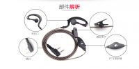 1pin 2.5mm Black Aluminum Foil Earpiece Earphone Headset For Motorola Talkabout Cobra Walkie Talkie Two Way Radio T6200c 