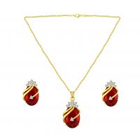 Jewel Set  ( One Pendent With Chain And Two Earrings )