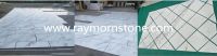 white marble tile, cut to size and countertop