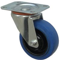 Europe Type Blue Elastic Rubber Wheel Caster With Swivel