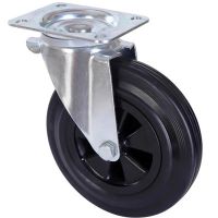 8 inches black rubber garbage container casters