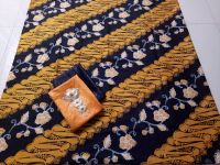 Batik Pekalongan Manual Stamp Fabric Cotton Parang Flower Light Brown Indonesian