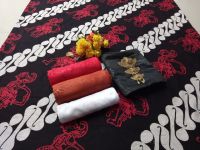 Batik Pekalongan Manual Stamp Fabric Cotton Wayang Black,Red,White Centra Java