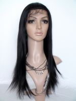 Elegant Silky Straight Front Lace Virgin Human Wig Peruvian Hair for Costume Party