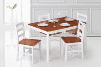 Malaysia Solid Rubberwood Adele 1+4 Dining Set