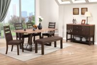 Malaysia Solid Rubberwood Torrie 1+6 Dining Set with Bench