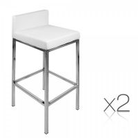 PU Leather Kitchen Bar Stool White