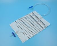 Disposable Close System Urine Bag With T Valve Outlet With Rubber Sampling port