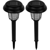 Pure Garden 80-6018-c Set of 2 Solar Bug Zapper LED and UV Light