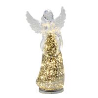 Angel Figurines Wholesale Unique Led Light Laser Engraving Angel Stand Lamp Christmas Home Decoration