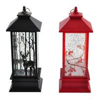 Led Light Liquid Swirling Glitter Plastic Decoration Christmas Lantern