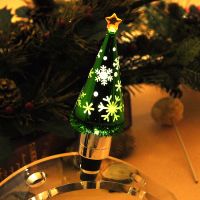 Bottle Stopper Laser Engraving Snowflake Green Christmas Tree /acrylic Tree Inside Water Globe Light Led Wine Stopper