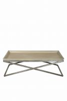 Small Coffee Table Metal And Wood Tristan 