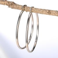 Best Selling Sterling Silver White Gold Plated 'lock-it' Cz Large Hoop Earrings