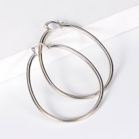 Best Selling Sterling Silver White Gold Plated 'lock-it' Cz Large Hoop Earrings