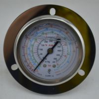 Refrigerant pressure gauge fulling oil