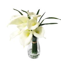 Natural touch Calla Lily Arrangement in faux water including glass vase