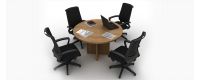 Innovative and modern round wooden meeting desks made in Turkey