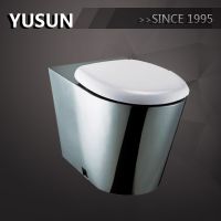 wall mounted luxury 304 stainless steel P-trap toilet for hotel