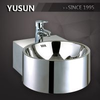 HOT round wall mounted 304 stainless steel counter top hand wash basin