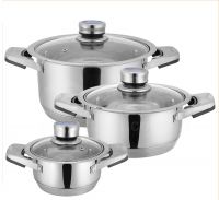 Stainless Steel Wide Edge Cookware Set With Thermometer