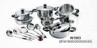 Stainless Steel Wide Edge Cookware Set With Thermometer