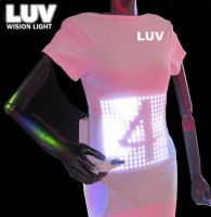 a programmable digital flash custom Light up LED t shirt display