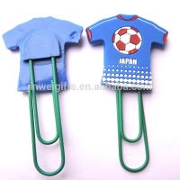 Custom Football Clothes Shape Soft Silicone Pvc Bookmark Plastic Paper Clips