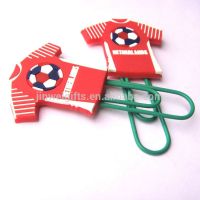 Custom Football Clothes Shape Soft Silicone Pvc Bookmark Plastic Paper Clips