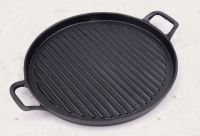 Thick Cast Iron Uncoated Circular Griddle Commercial Barbecue Grill Ou