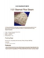 1121 Basmati Rice Steam