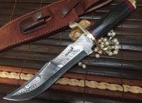 Fixed Blade Hunting Knife With Sheath Damascus Steel Boker Knife