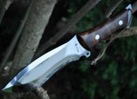 HANDCRAFTED HUNTING KNIFE 440C STEEL TANTO BLADE, RAMâS HORN & MIRROR POLISH