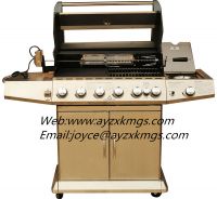 Outdoor barbecue gas grill, 4 main burners+1 side burner+1 infrared rear burner