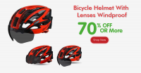 Bicycle Helmet With Lenses Windproof