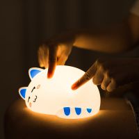 Onefire Cute Silicone Led Night Light Multicolor Nursery Sensitive Tap Control Night Light Lamp For Baby