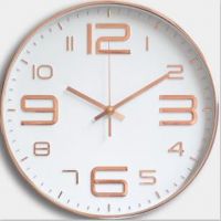 12 inch rose gold plastic wall clock