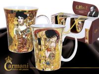Set Of Two Mugs- G. Klimt- The Kiss+ Adele (Creamy Colour)